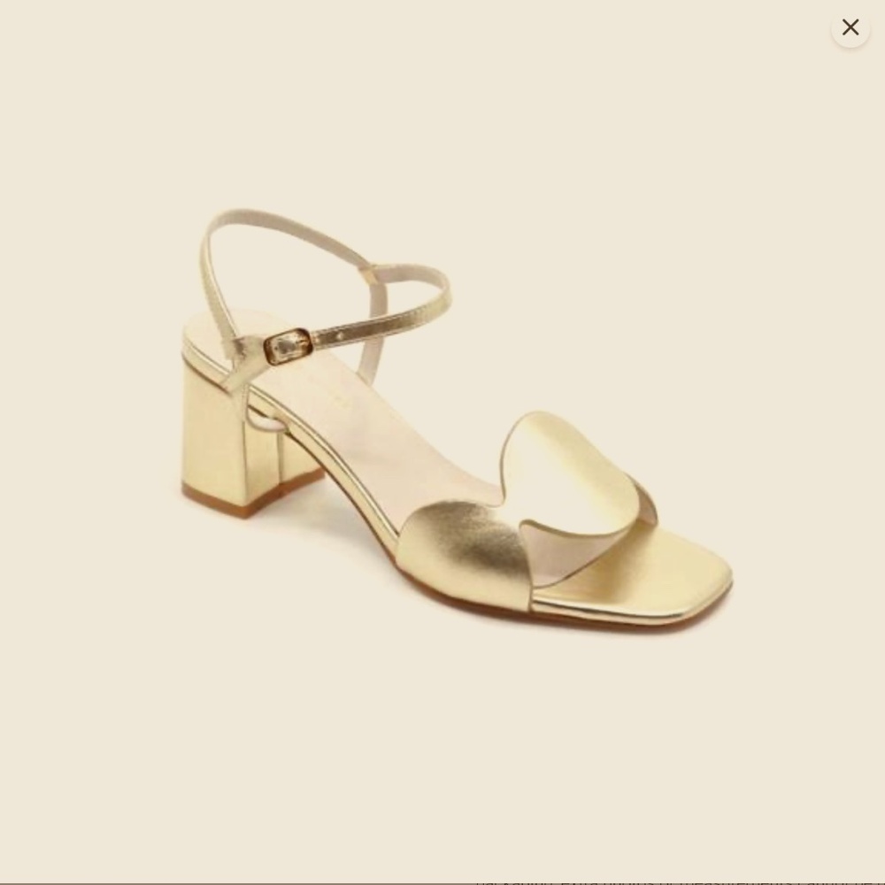 Koko  + Palenki  Sphere gold Ladies sandal, size 7 medium,  metallic gold.